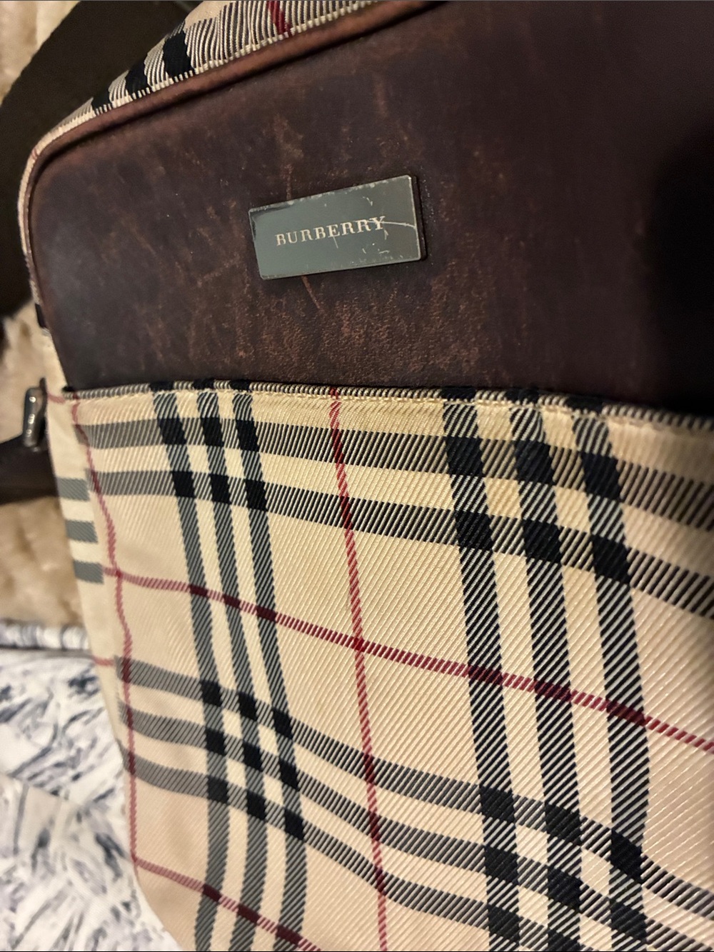 AUTHENTIC BURBERRY Crossbody Neutral Canvas Nova Check Pattern (INCLUDES COA) - Picture 5 of 16
